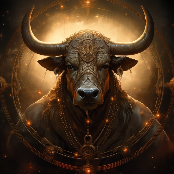Taurus the bull surrounded by Saturn's rings